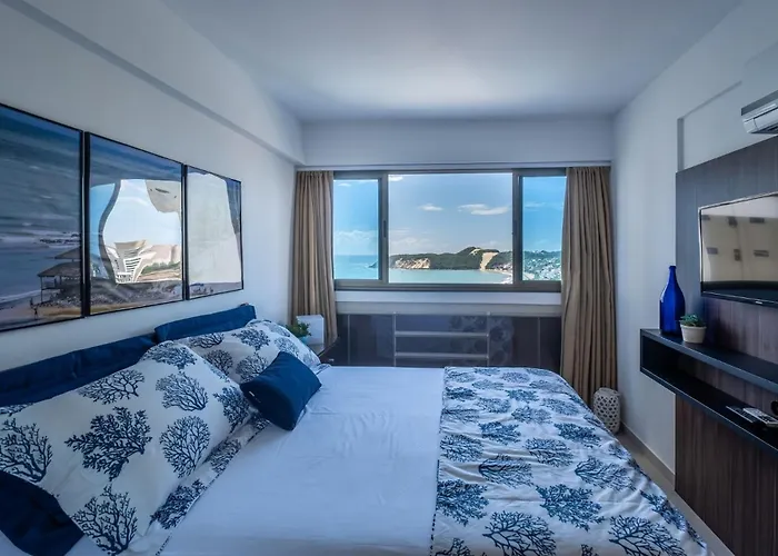 Flat Com 2 Quartos E Vista Mar Da Praia De Pontanegra-Wifi 300 Mb-Garagem-Familia-Criancas-Piscina-Pet Friendly